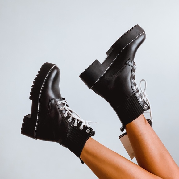 Mango Shoes - NWT Mango Black Combat Platform Boots